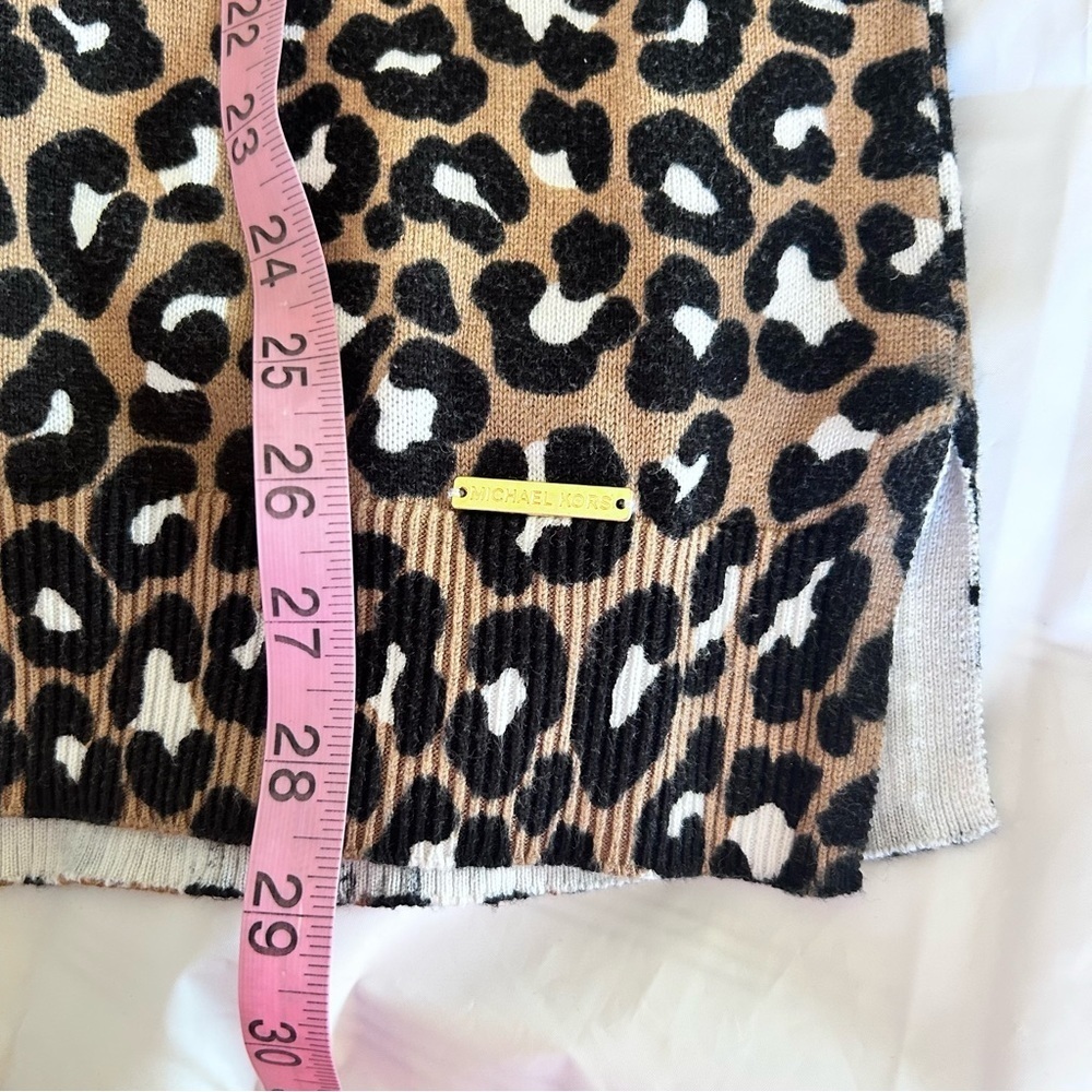 Michael Kors Brown Black Animal Print Knit Sweater Blouse Top Size XL EUC - Picture 6 of 7